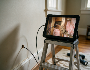 pest-inspection-borescope-wall-void-tablet-video